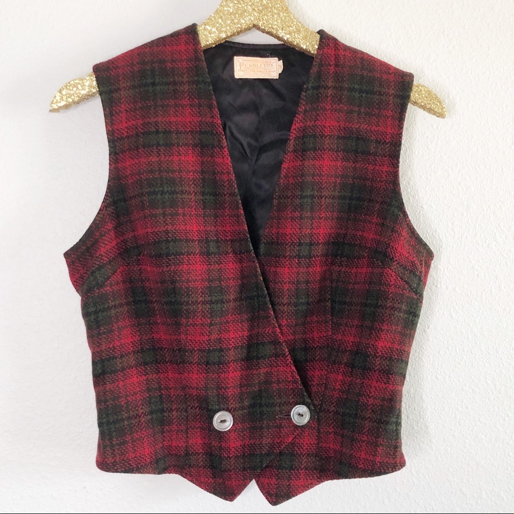 Vintage Pendleton Tartan Plaid Virgin Wool Vest